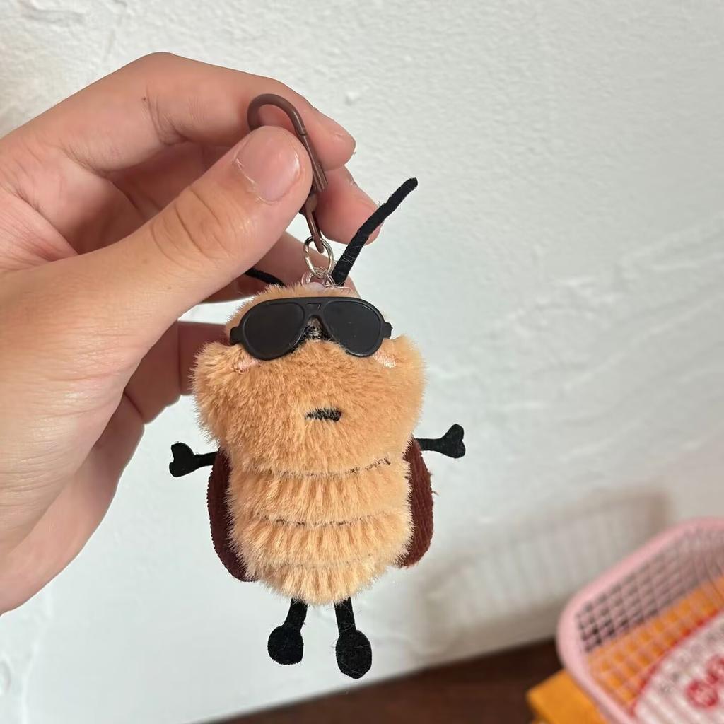 New Mini Cartoon Plush Cute Animal Cockroach Couple Backpack AccessoriesPendant Keychain Doll Girlfriend Birthday Gift