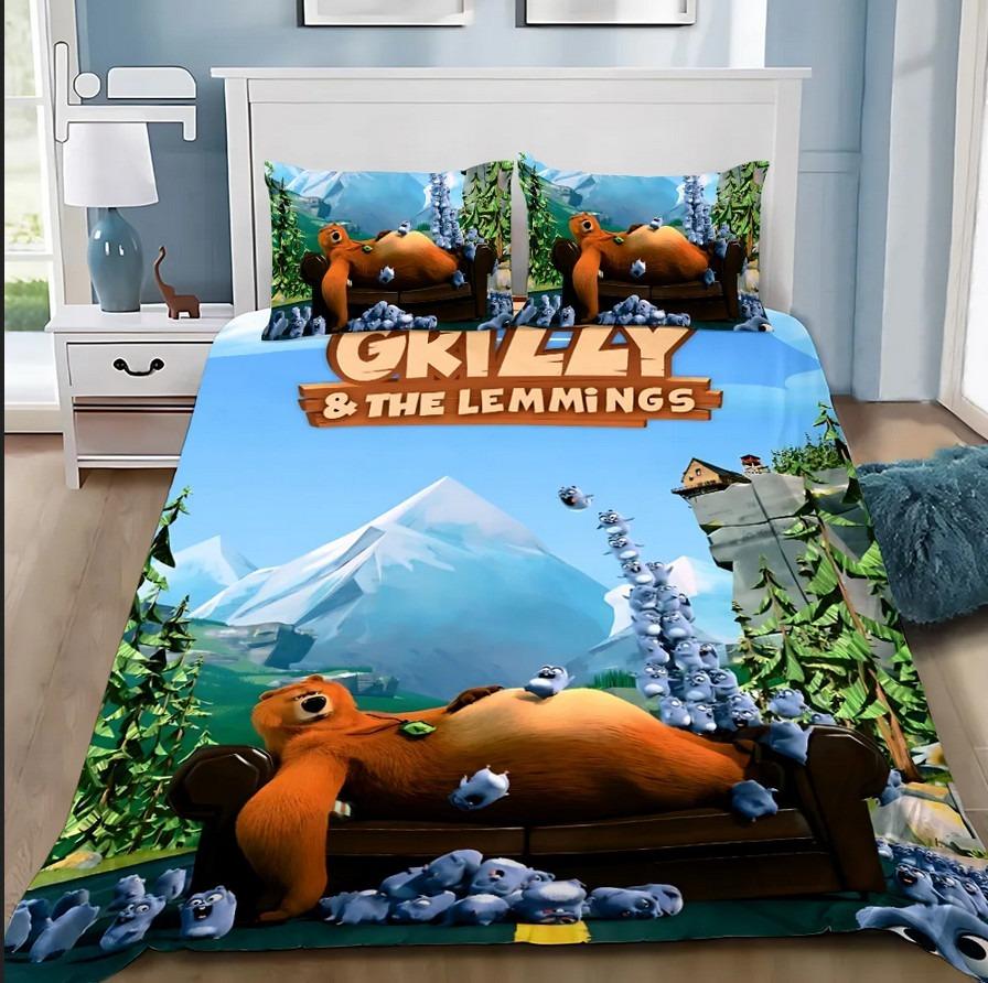 Grizijs un Lemingi Gultas veļas komplekts