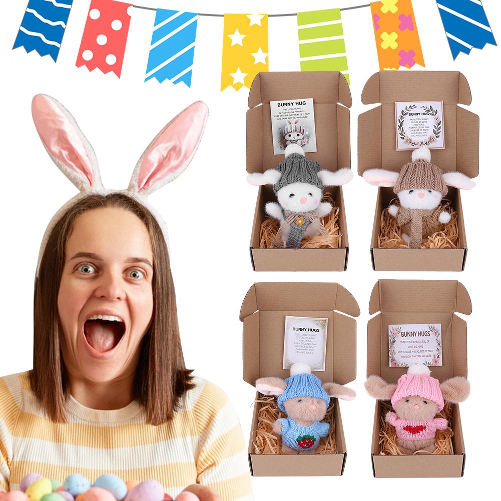 Mini Bunny Hug Cute Easter Gift Easter Plush Bunny Soft Easter Bunny Stuffed Animal Easter Bunny Plush Toy for Girls Boys Kids