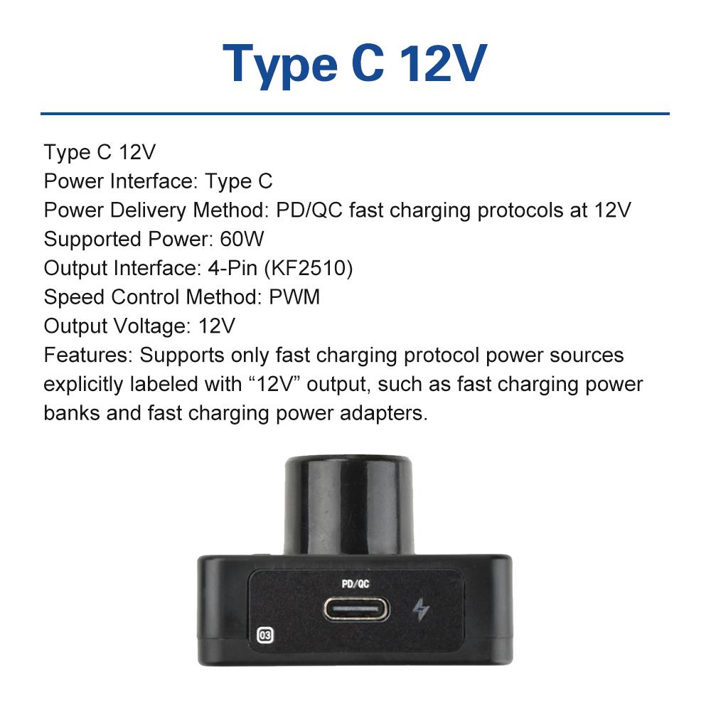 4Pin Fan PWM Speed Controller PD QC Fast Charging Type-C DC 12V 5V Cooling System Fan Governor DIY Water Cooling Radiator