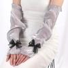 Fashion Summer Women Sun Protection Sleeves Ruffles Elegant Silk Lace UV Thin Sleeves Bow-knot Cycling Driving Arm Sleeves