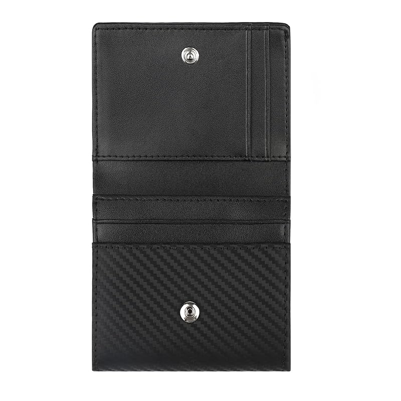 

[imeetu] wallet bifold wallet men s carbon fiber carbon fiber RFID Skimming prevention L-shaped zipper mini wallet travel wallet compact card case