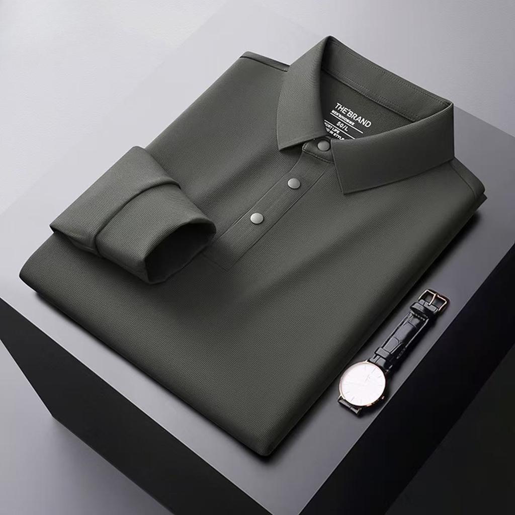 TrendHub Men's Autumn Winter Half-zip Seamless T-shirt  Men's Solid Color All-match