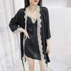 Summer new pajamas women's 1011 ice silk suspender pajamas silk pajamas women's pure desire pajamas two-piece set spring and autumn