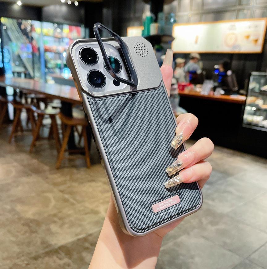 

Carbon Fiber Borderless Bracket for iPhone 17/16 ProMax/15 Case 17 Pro ярко-синий