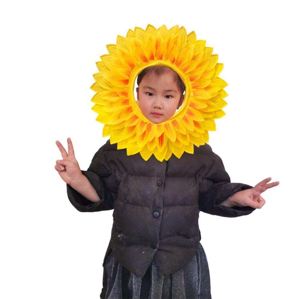Yellow Party Sunflower Hat Funny Sunflower Hat Headpiece Cute Sunflower Headgear  Music Festival