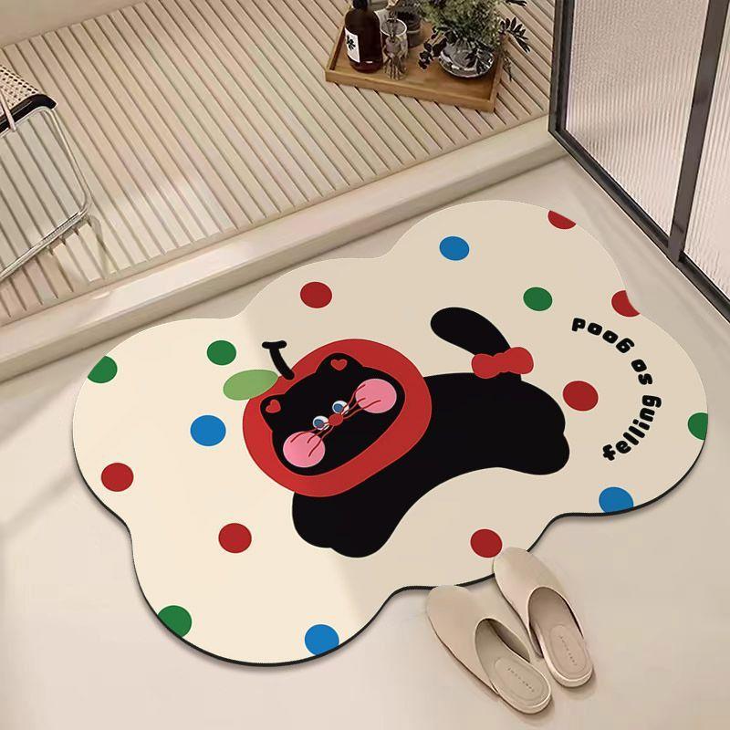 

Мультяшный милый ванная комната диатомовая грязь абсорбирующий нескользящий быстросохнущий спальня ванная комната домашний интерьер веранда коврик ковер 40 * 60cm [diatom mud]