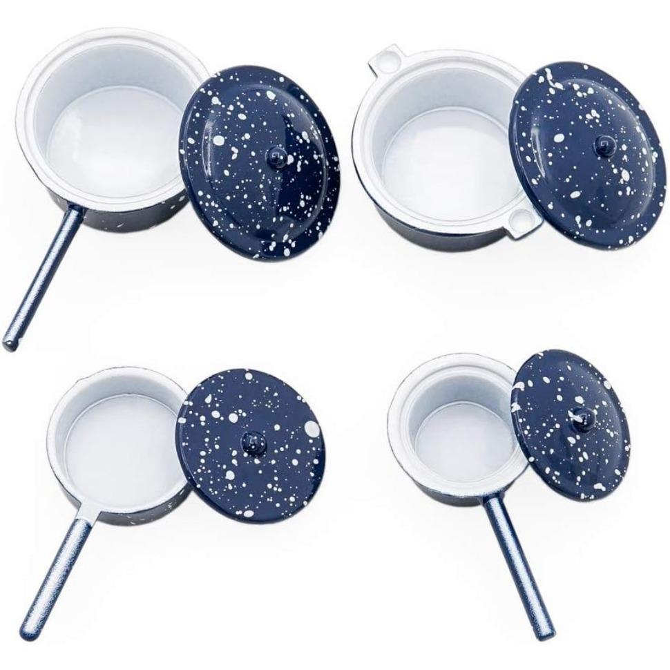 

Миниатюрные кастрюли 1/12, набор из 4 кухонных принадлежностей для кукольного домика 4Pcs синий