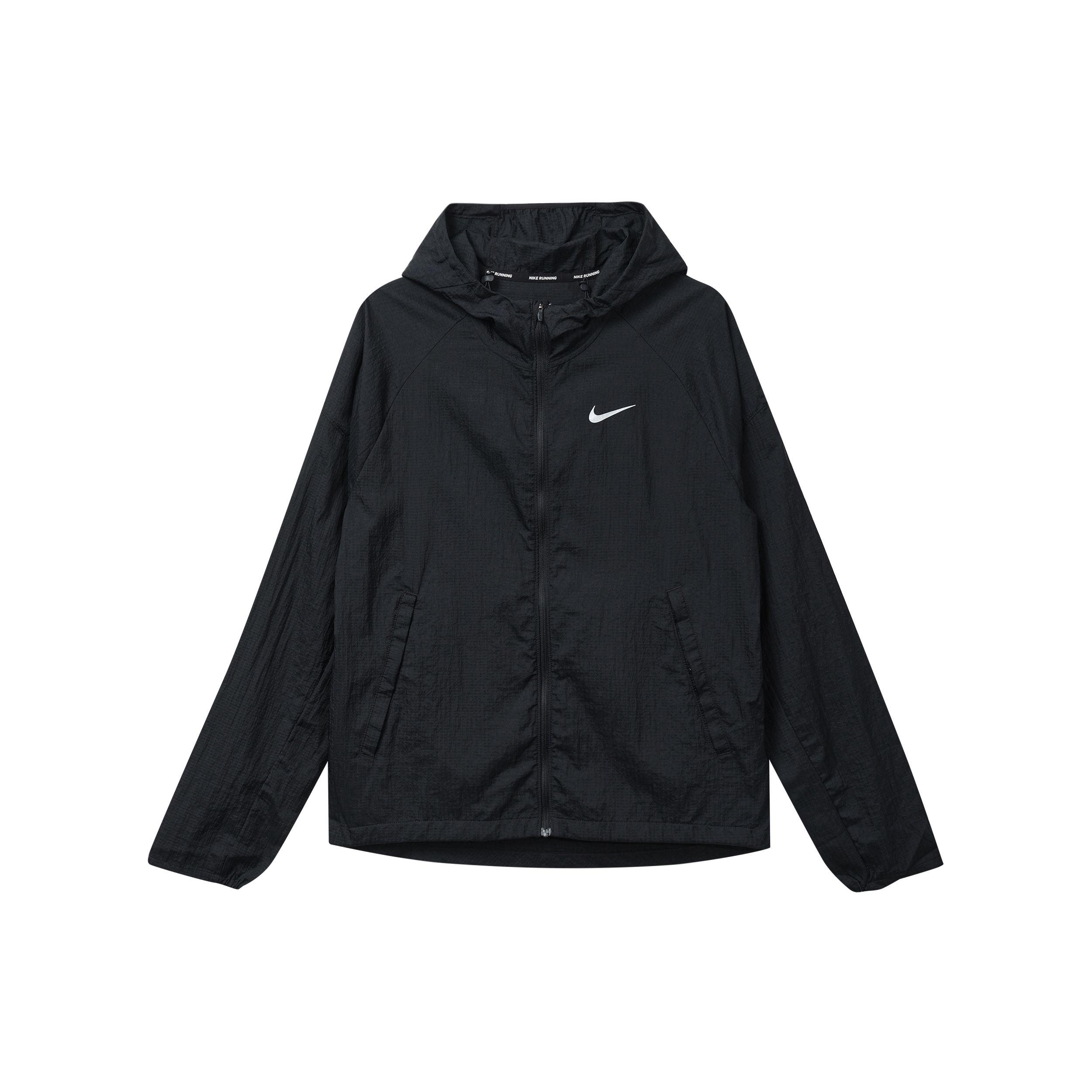 Nike Essential Repel Hooded Running Jacket Men Black CU5359-010 S