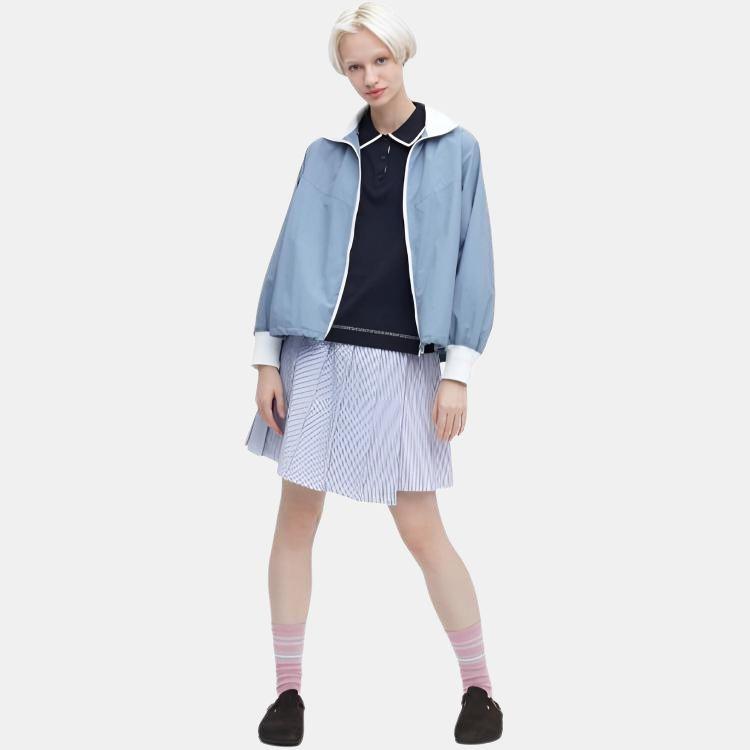 Uniqlo X JW Anderson Collaboration SS23 Spring Summer Series Casual Loose Color Block Design Sports Ribbed Long Sleeve Jacket Women jackets 458639-61