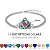 Zircon Accent Birthstone Bracelet Adjustable Chain Zodiac Signs Bracelet  Daily Wear