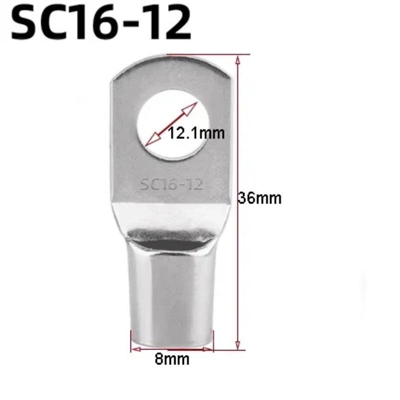 5/10 Pcs Tinned Copper Cable Lugs  Set Crimp Terminals Wire Welding Cable Connectors Suit SC16-6~SC35-12 Soldering Kit Bare Terminal
