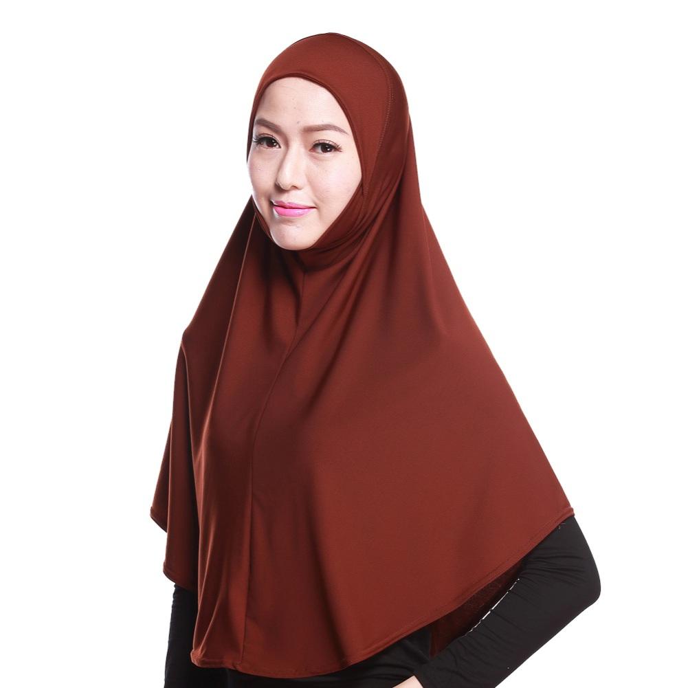 

Мусульманский хиджаб из смеси хлопка Amira, исламский однотонный мягкий шарф, длинные шали хиджаба на голову