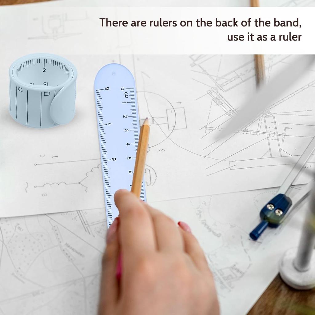 4 Reusable Notepads Wristband for To-Do Lists Reusable Silicone Waterproof Reminder Bracelet Notepad with Ruler for E