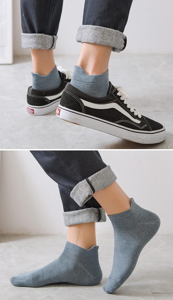 10 Pair Set Socks Ankle Spring Autumn Socks Short Ankle Socks Sneaker Socks Sports Cotton Socks Breathable [DsHome] Men's 24-28cm