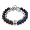 Natural Stone Mens Bracelet With Geometric Design For Travel Gift