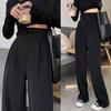 Women's High-Waisted Wide-Leg Pants: Slimming, Casual, Floor-Sweeping for Pear-Shaped Bodies (Autumn/Spring)