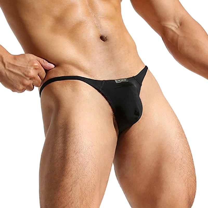1Pc Nylon Solid Color C-string Sexy Underpants T-back Thong Underwear Men's Panties
