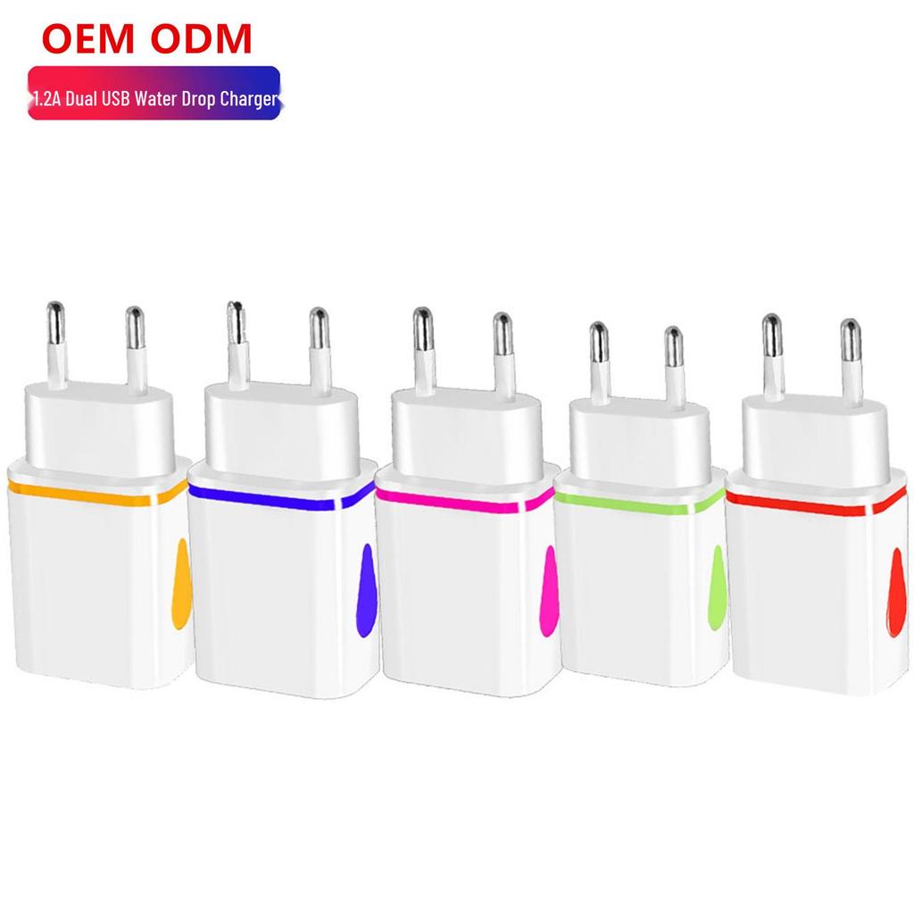 Luminous Dual USB Water Drop Smartphone Charger 1.2A - Travel Charger with Raindrop Design