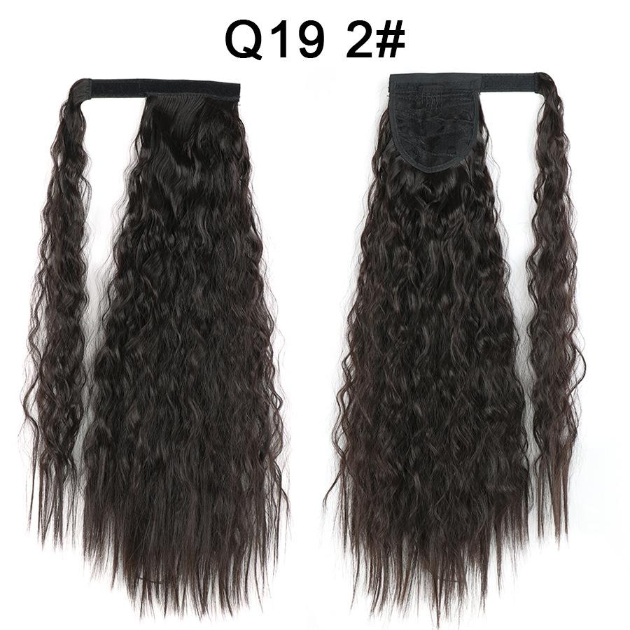 Synthetic Long Curly Clip In Hair Extensions Ponytail Hair Wig Heat-Resistant Curly Pony Tail Wig For Women