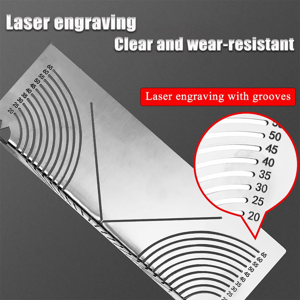 Instrument de Marcare Unghi Flexibil din Oțel 90° pentru Arc, Ajustabil Liniar, Scriber Dublu-Scop, Instrument de Marcare pentru Construcții 20-65mm,20-80mm