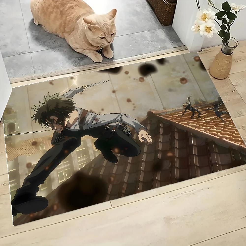 Anime A-Attack On Titan Floor Mat Graphic Printed Flannel Doormats for Bathroom Kitchen Entrance Carpet Home Decor