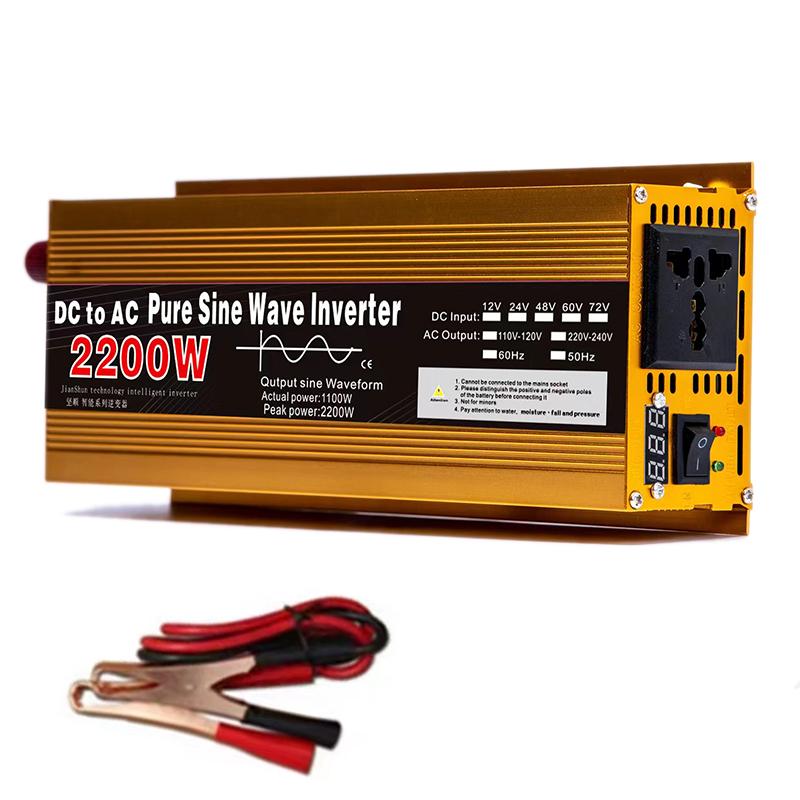Inverter 12v 220v Pure Sine Wave 1000W 2000W 3000W DC 12v To AC 220V Portable Power Bank Converter Solar Inverter
