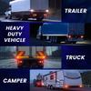 Round LED Trailer Tail Lights with Turn Signals, Stop, and Brake Functions for Trucks, Trailers, RVs, and Pickups, 12V/24V, Waterproof
