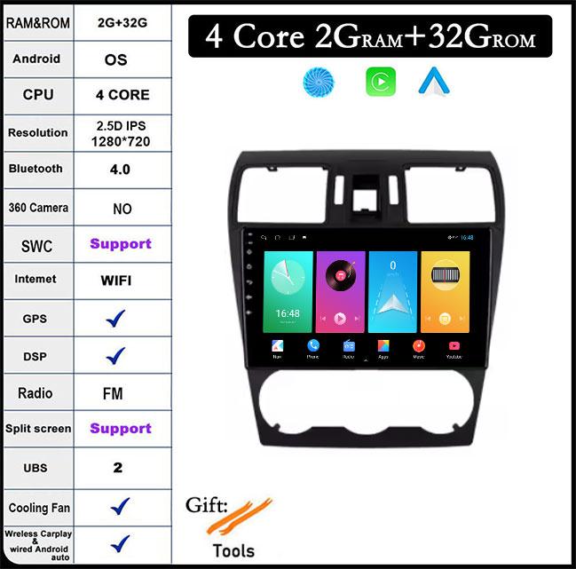 

9 дюймов для Subaru Forester 4 SJ XV WRX 2012-2015 DSP Android 14 автомобильный радиоприемник мультимедиа видеоплеер навигация стерео GPS монитор