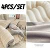 4PCS/set Thick Solid Color Velvet Duvet Cover Winter Warmth Bedding Set Double Quilt Cover Twin Queen King Comforter Cover