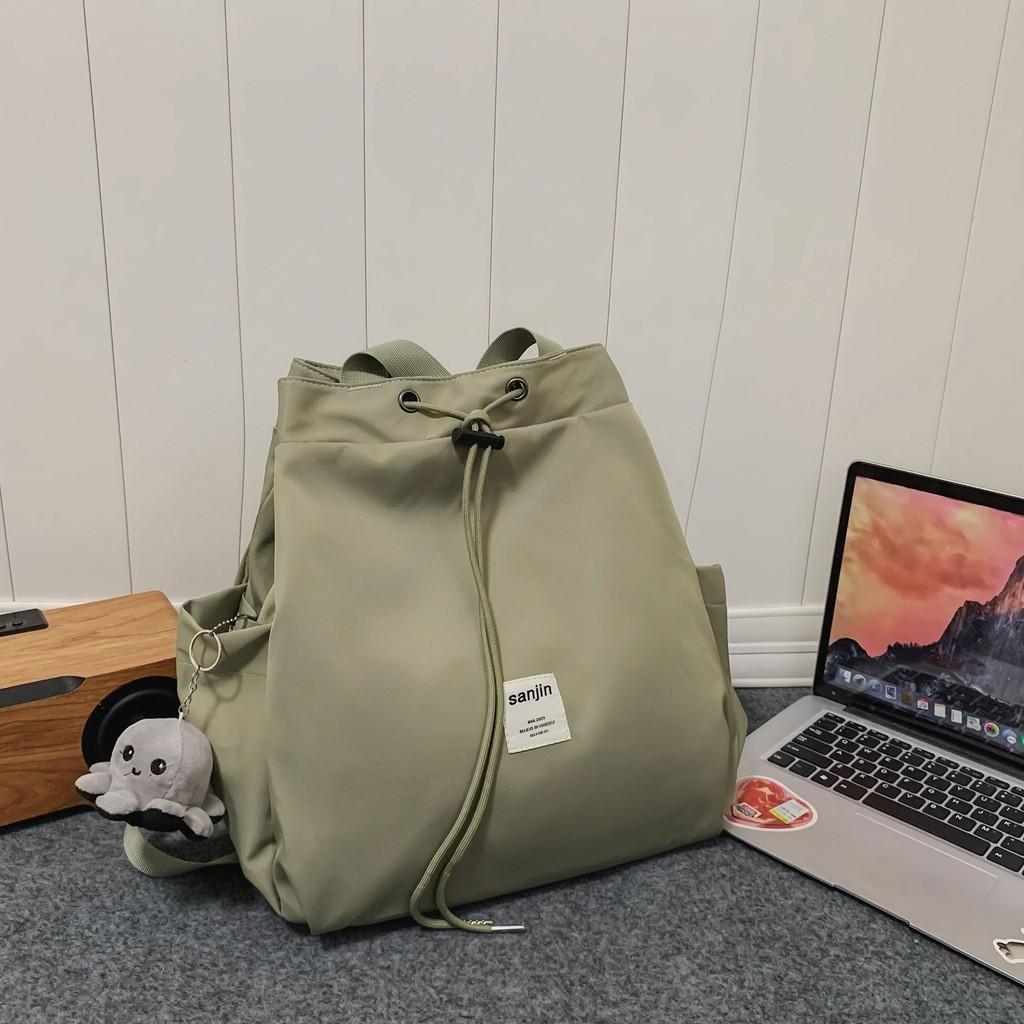 

Unisex Drawstring Casual Bring Octopus Pendants Bag Shoulder Office Students зелений