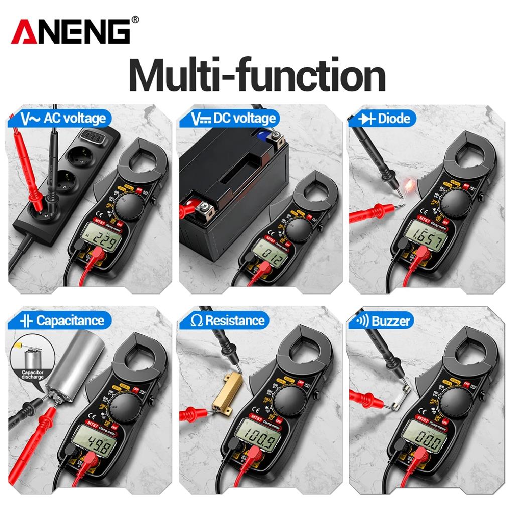 ANENG MT87 1999 Counts Clamp Multimeter AC/DC 600V Voltage 400A Current Resistance Tester with Data Hold Digital Clamp Meter 6