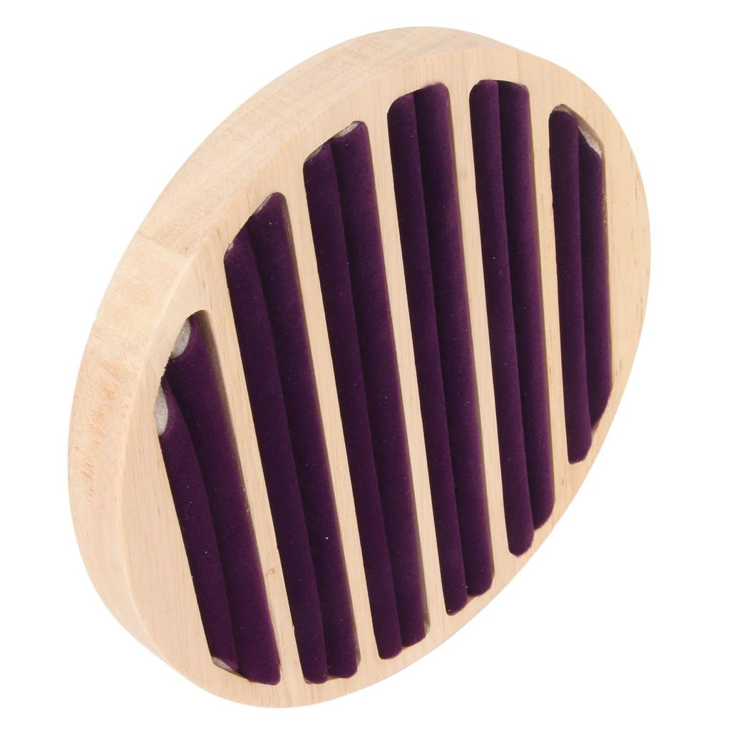 6 Slots Round Ring Earrings Trays Stackable Scratch Resistant Wooden Jewelry Box Ring Holder