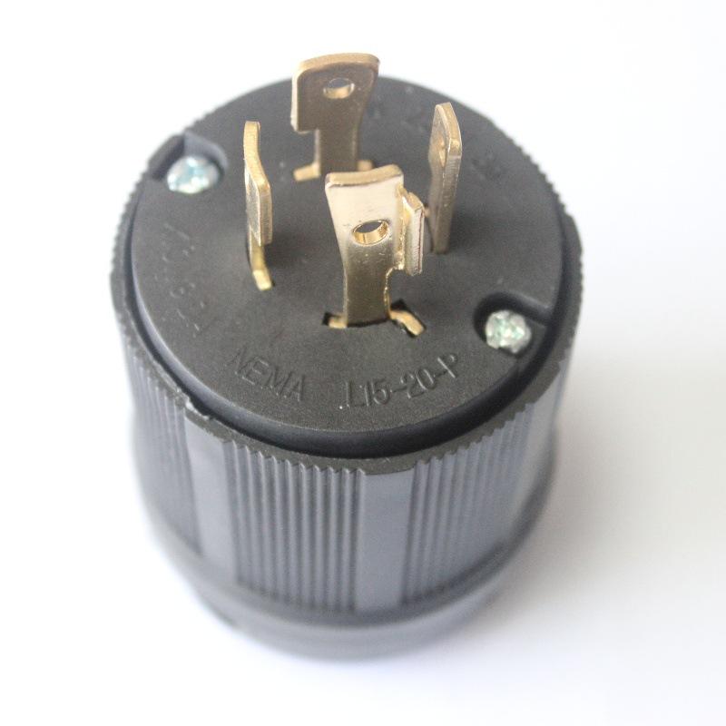 NEMA15-20P Four-Hole Locking Industrial Plug 20A 125-250V.
