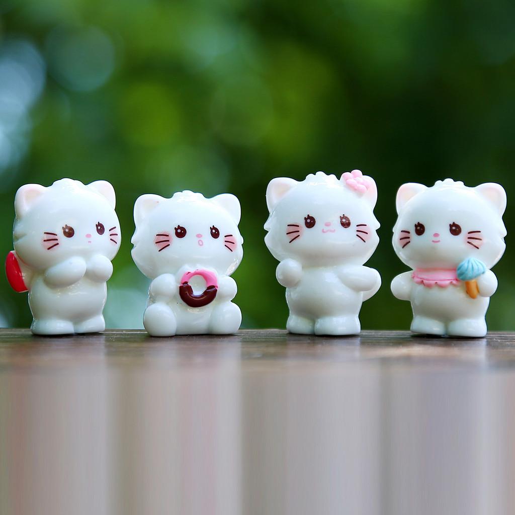 Resin Cat Miniature Collectible Figurine With Diy Landscape Decor For Kids And Adults