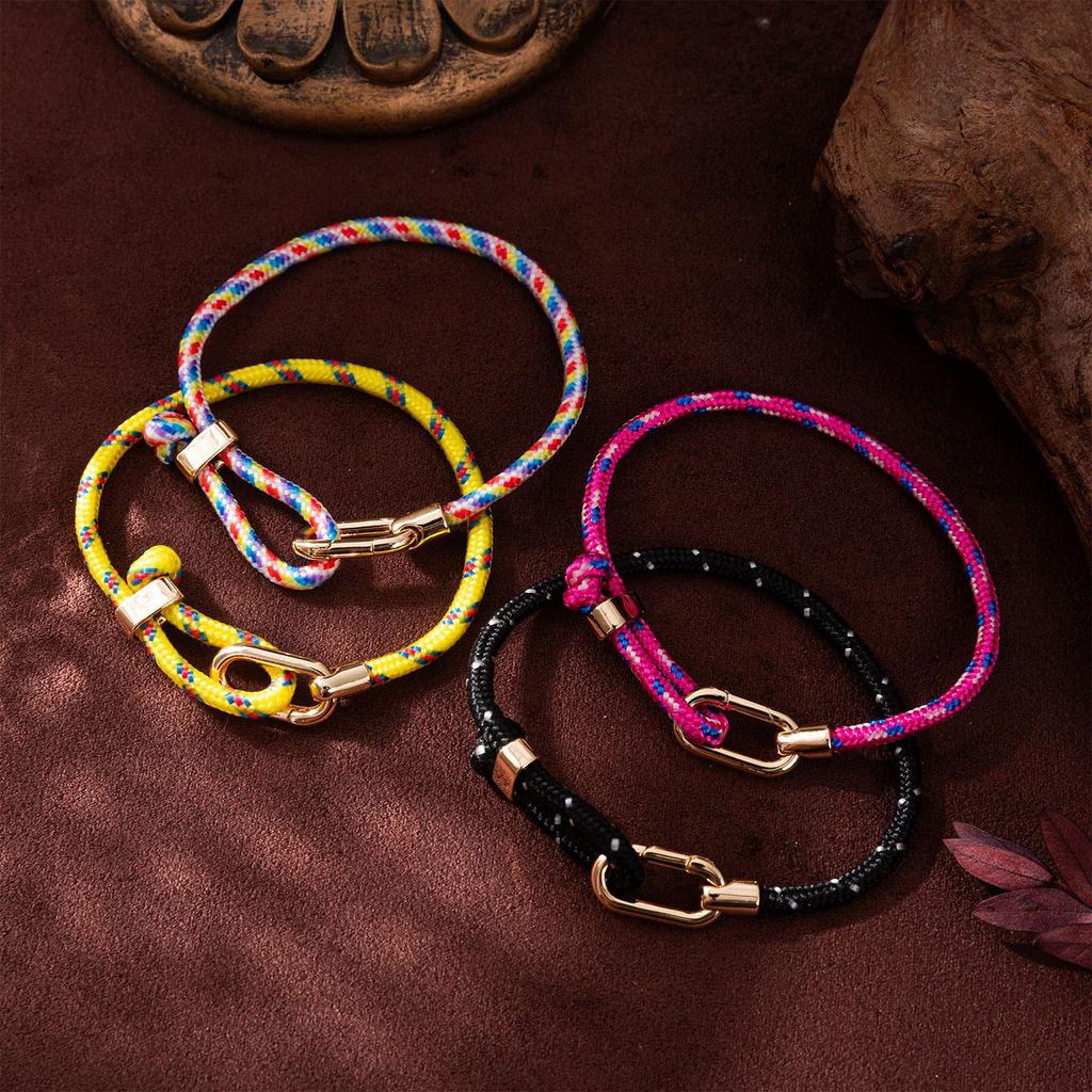 Adjustable Couple Bracelet Colorful Rope Modern Design Comfort Fit Lightweight Jewelry Gift For Him Her