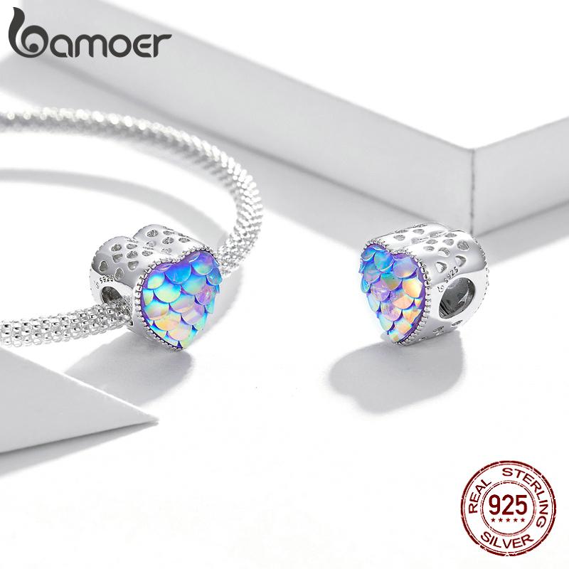 BAMOER Silver Charm Collection 925 Silver Dazzling CZ Beads Fit Bracelets & Bangles Jewelry