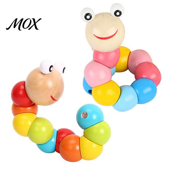 Caterpillar Fidget Kids Wooden Bead Toy, Educational Twisting Toy for Fine Toys Motor Skills, Number Color Preschool Learning Toddlers Early Education