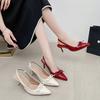 Summer High Heel Women Sandals Shoes Fashion Shallow Butterfly-knot Shoes Elegant Wedding Party Shoes  Sandals