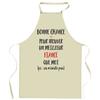 Kitchen Apron - Planetee - Humorous Message "Fiancé Doesn't Exist" - Resistant Cotton - French Printing