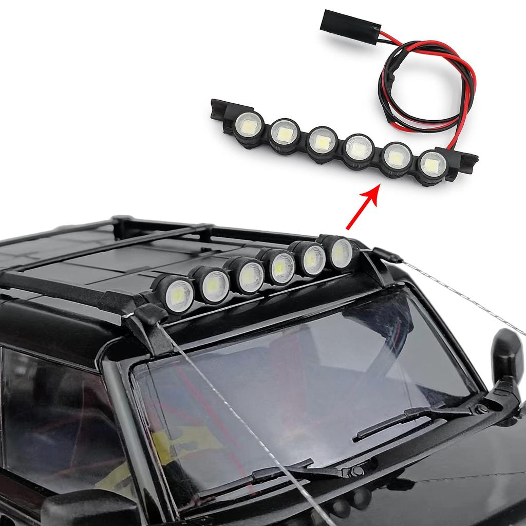 TRZX RC Roof Rack 6LED Light Bar Upgrade Parts for 1/18 TRX4M RC Crawler Car