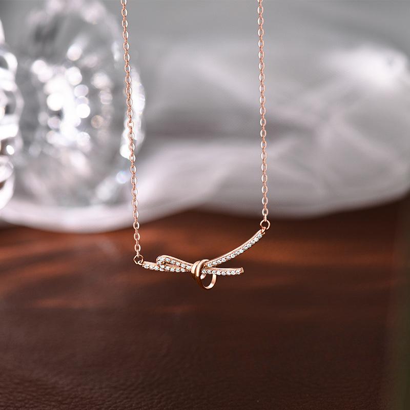 Bow Necklace, Light Luxury, High-end, Exquisite Temperament, Ladies' Collarbone Chain, Niche Design Sense