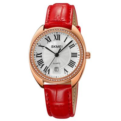 Stylish Women's Watch with Leather Strap, Casual and Business Style, Simple, Lightweight, Waterproof, Cute, Designer Analog Watch, Red, Perfect Gift