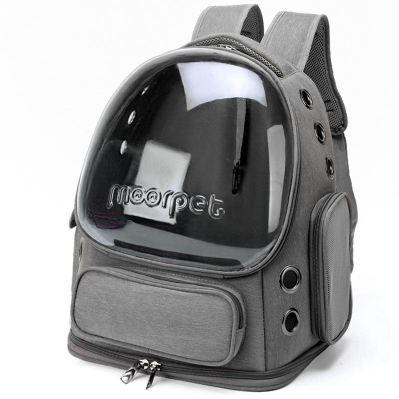 

Cat Bag Transparent Pet Cat Carrier Bag Outdoor Travel Backpack for Cats Small Dogs Breathable Cat Carrying Bag Pet Supplies 42x27x34cm серый