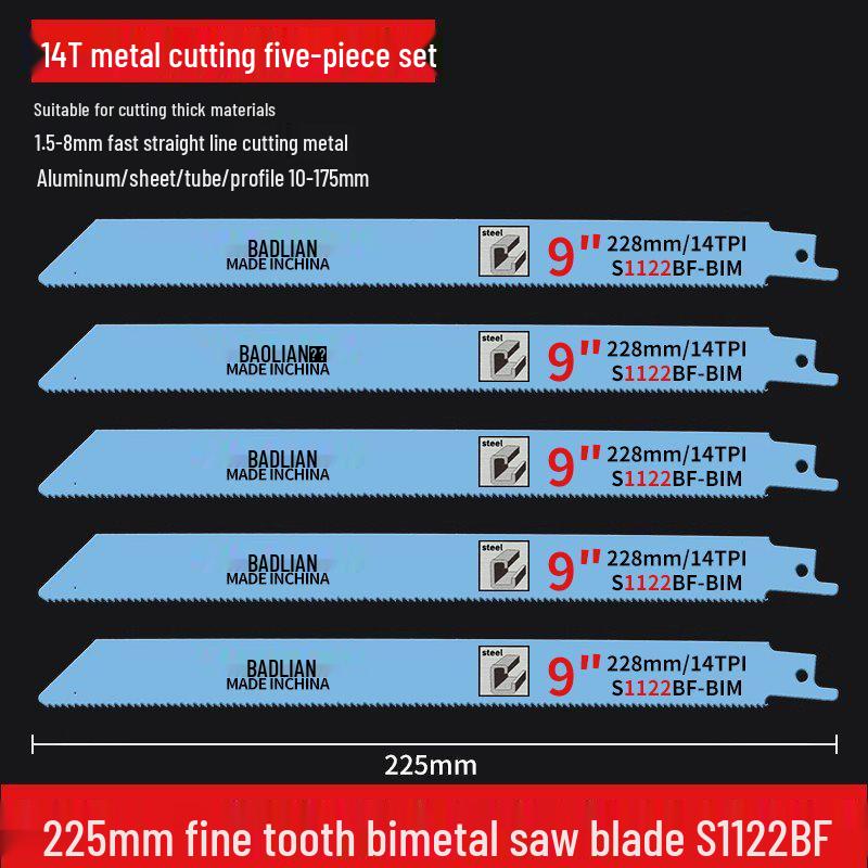 Versatile Reciprocating Saw Blade for Metal, Wood, Plastic & Aluminum with Coarse & Fine Teeth, Extended Jigsaw & Electric Saw Compatibility.