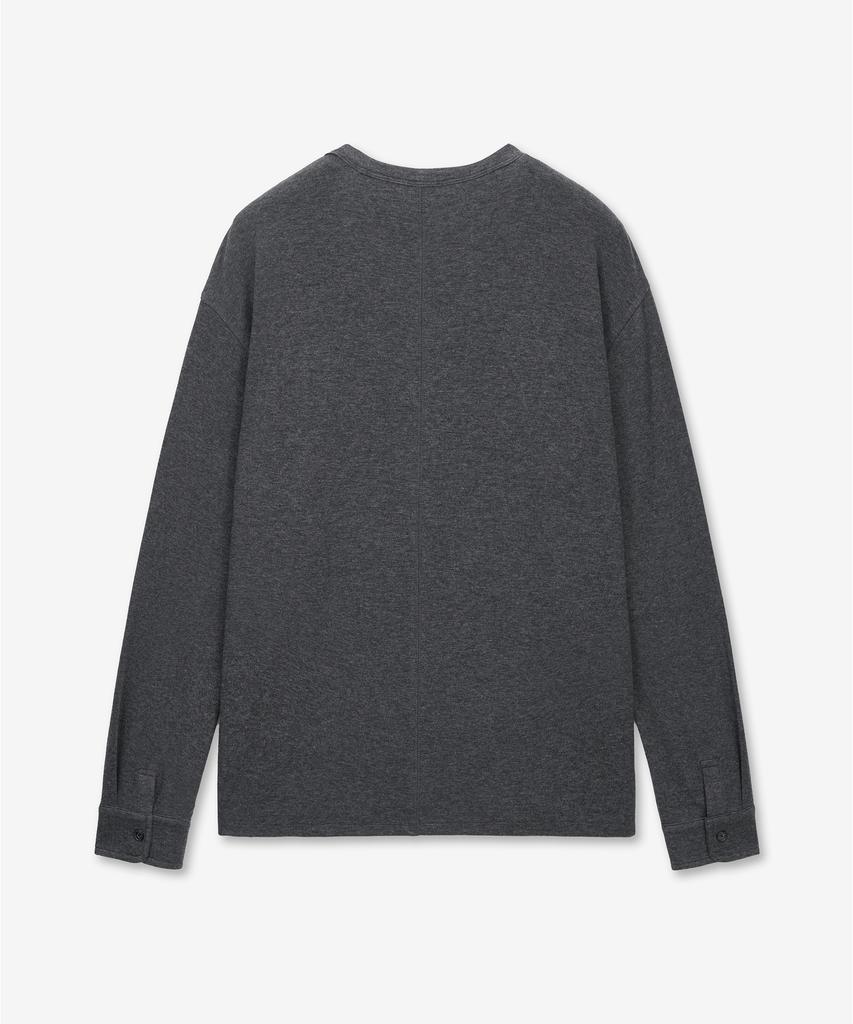 Tienjiti Wool Blend Jersey Long Sleeves (Dark Gray) Tnts6E102Cg