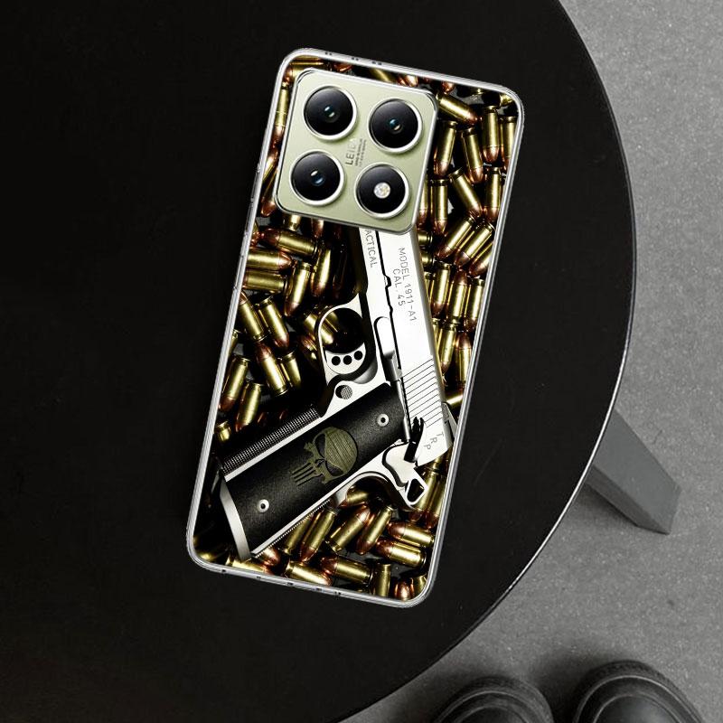 Gun Bullets AK47 Handgun Phone Case Cover for Xiaomi Redmi Note 15 14 13 12 11 Pro Plus 14S 12S 11S 11T 11E 10S 10 Customized Fu