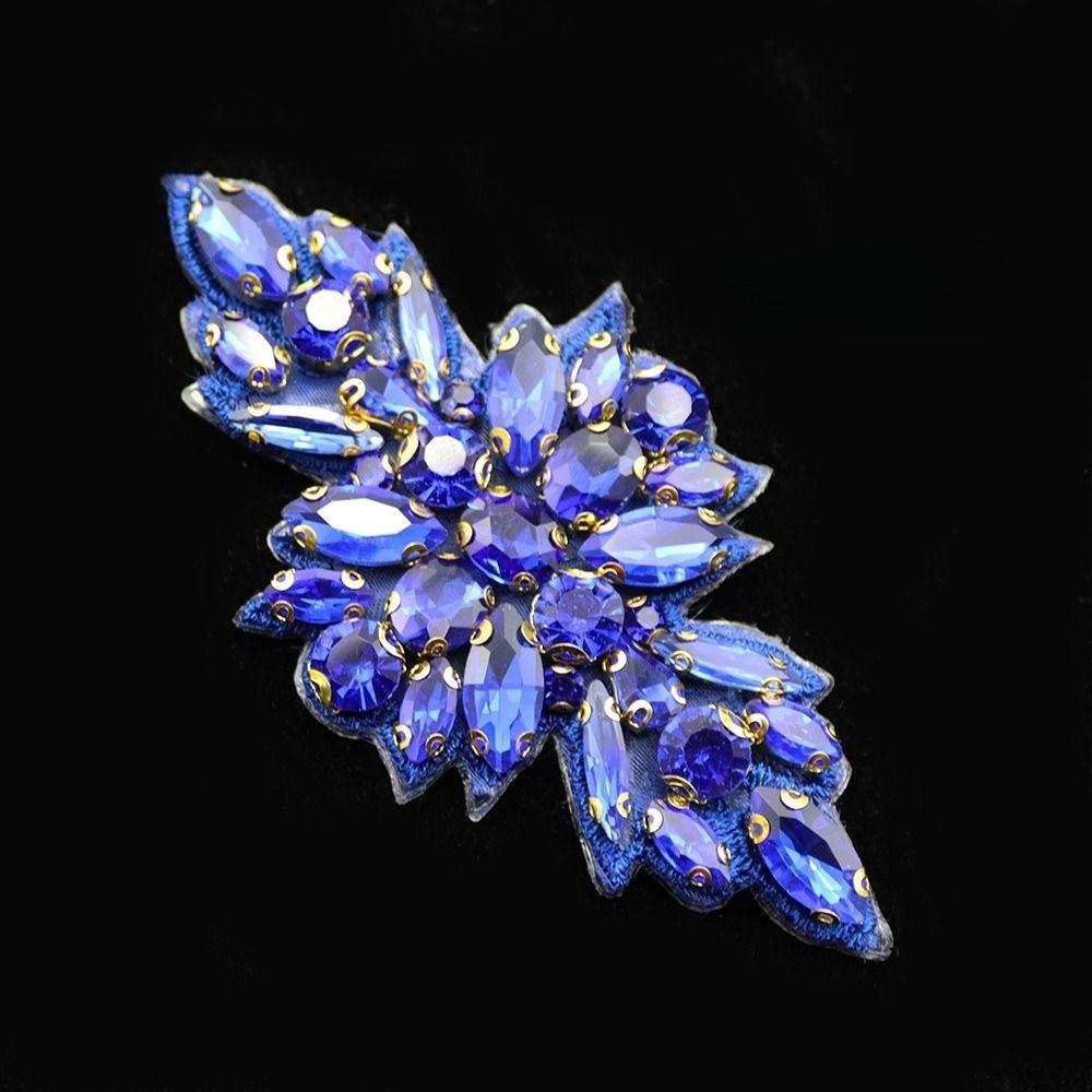 Flatback Rhinestone Applique Sequined Iron On Applique Creative Flower Patch  Bridal Sash