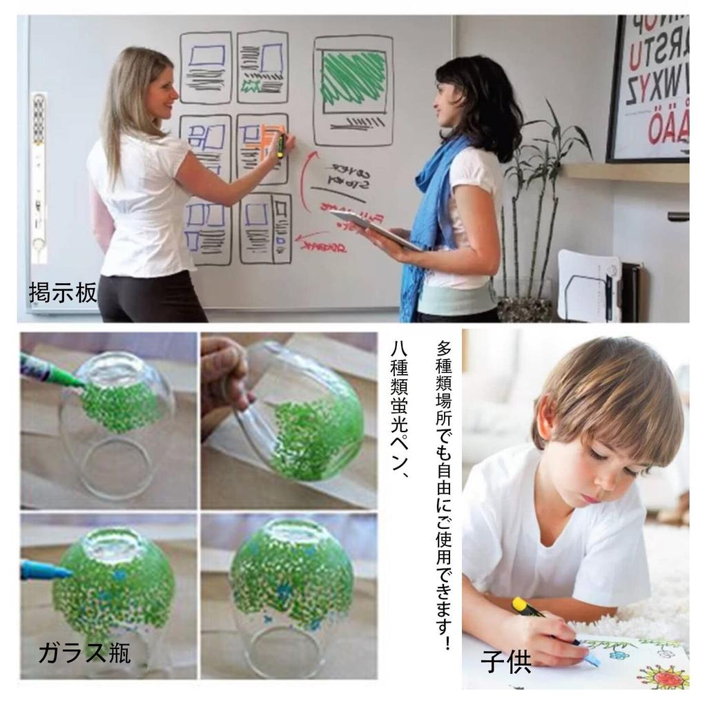 12 Colors Fluorescent Liquid Chalk Markers for LED Bold and Fine Easy Stickers Signs, Chalkboards, Points, Wipe-Off