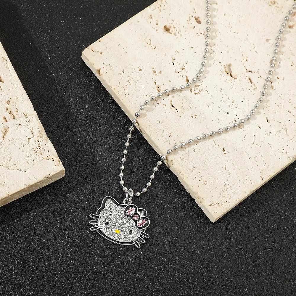 Sanrio Hello Kitty Necklace Fashion Anime Figure Hello Kitty Pendant Necklace for Student Birthday Party Jewelry Gifts